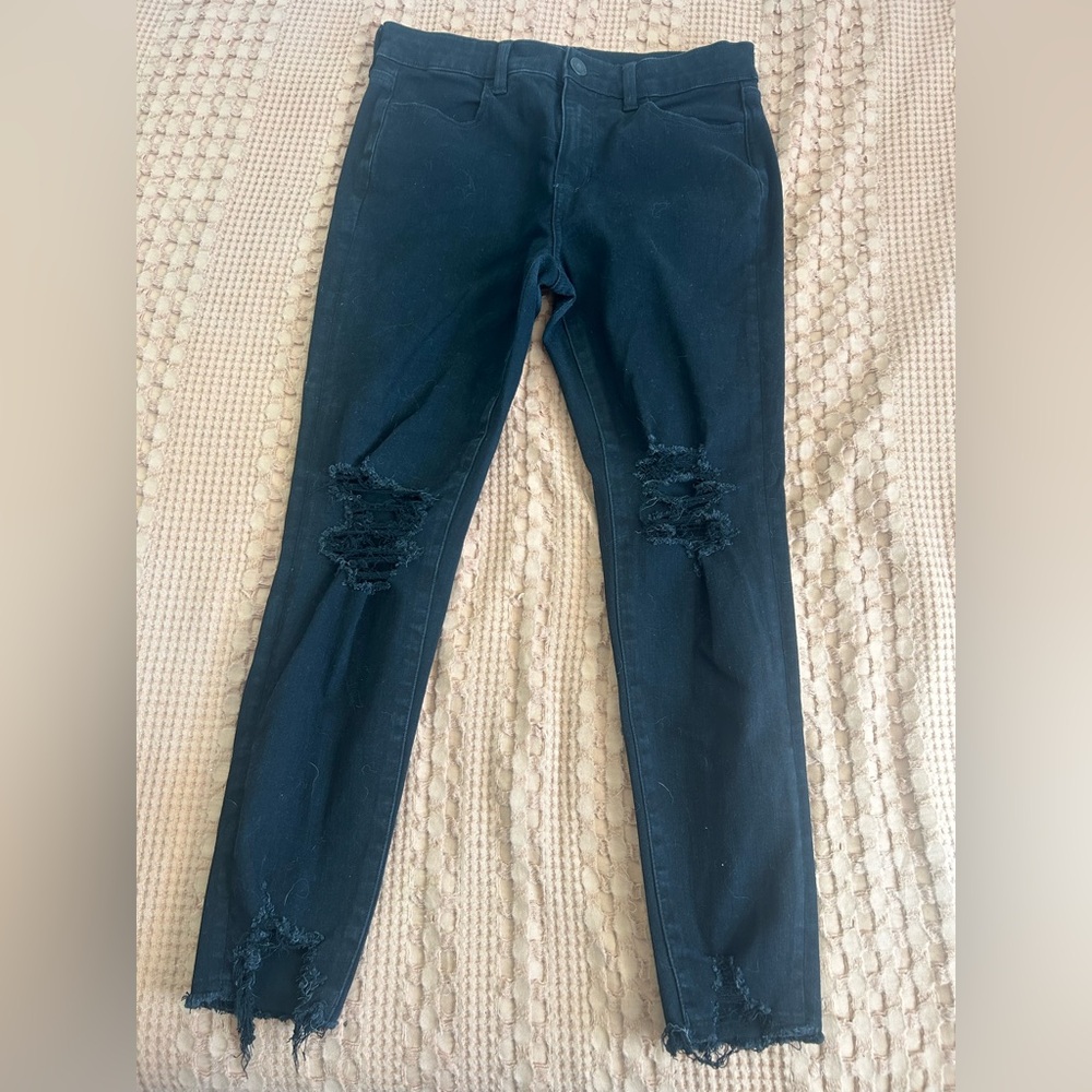 American Eagle Outfitters Black Distressed Jeans